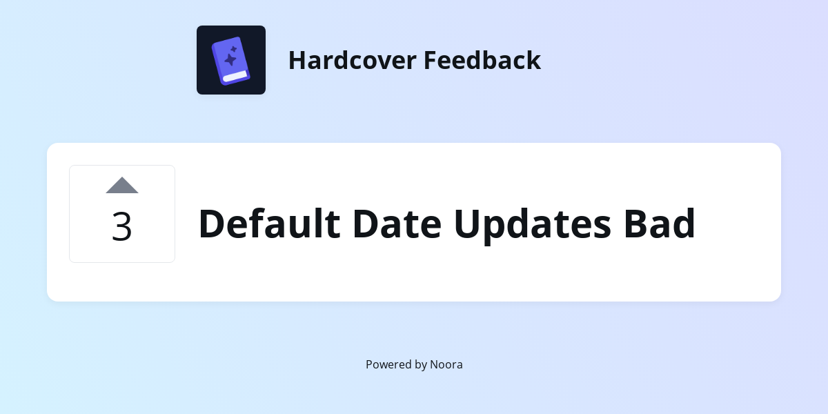 Default Date Updates Bad | Feature Requests | Hardcover