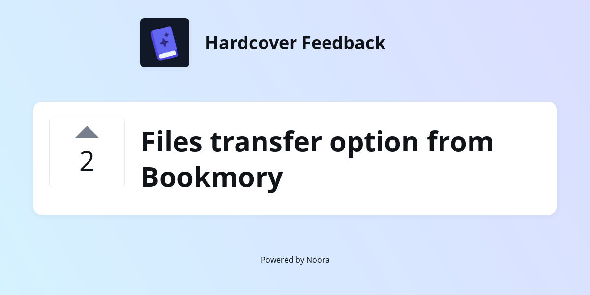 Files transfer option from Bookmory | Feature Requests | Hardcover
