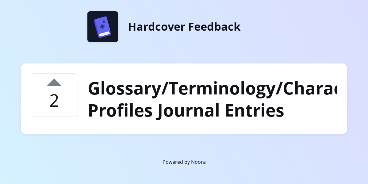 Glossary/Terminology/Character Profiles Journal Entries | Feature ...
